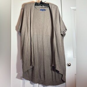 Apt. 9 Taupe Open Front Short Sleeve Sweater Cardigan XL